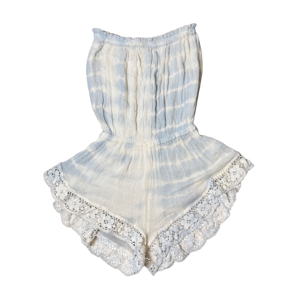 Jen's Pirate Booty Molten Romper Gauzy Cotton Tie Dye Strapless Size S NWT Boho - Picture 1 of 8